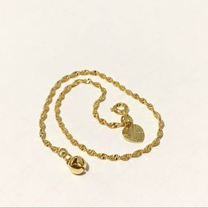New gold filled heart bell anklet bracelet